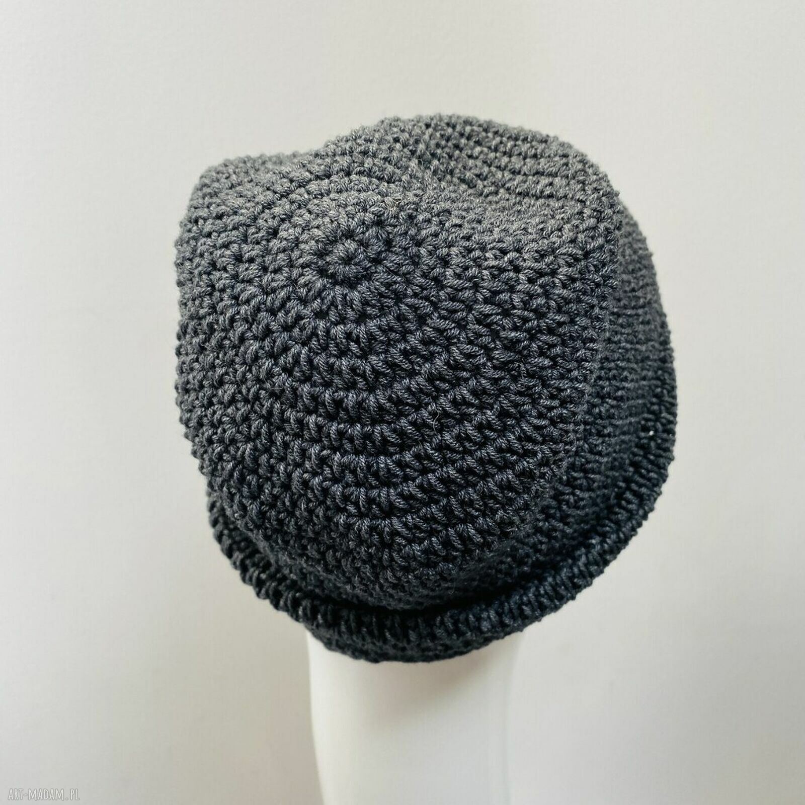Cienka czapka beanie Smerf z bawełny S/M - antracyt