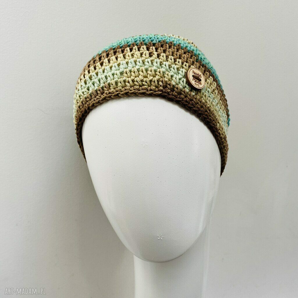 Czapka przejściowa cienka beanie Smerf z bawełny