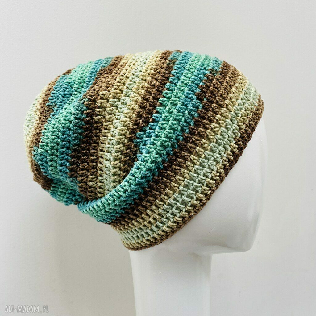 Czapka przejściowa cienka beanie Smerf z bawełny