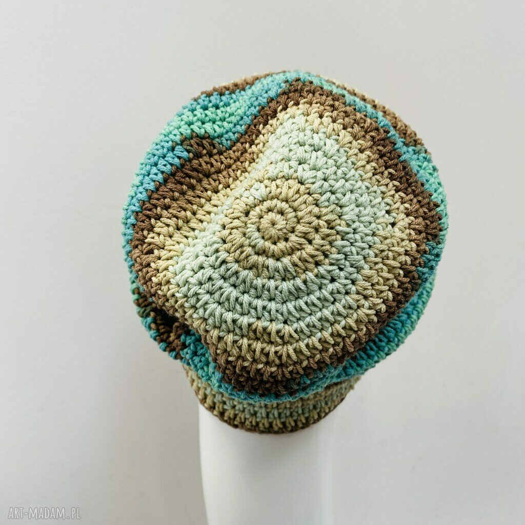 Czapka przejściowa cienka beanie Smerf z bawełny
