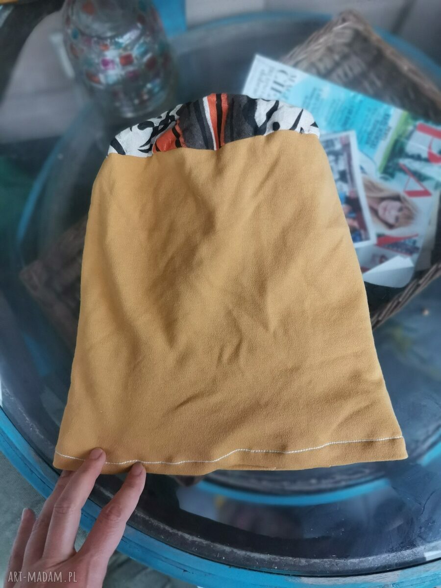 Czapka przejściowa nierozciągliwa z podszewką - rozmiar 59 cm, ręcznie robiona