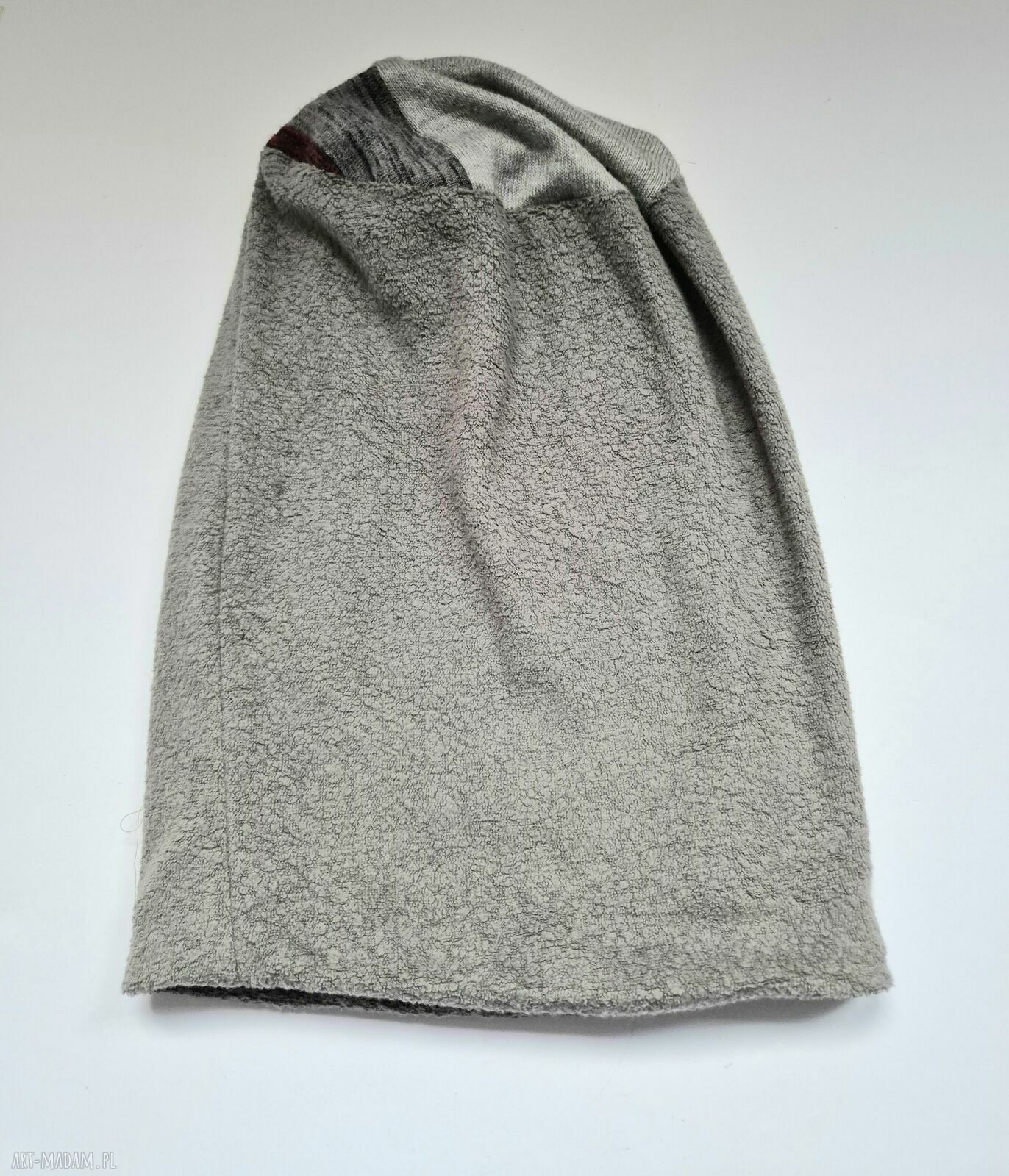 Czapka damska Smerfetka - szara z kolorową górą (rozmiar uniwersalny M)