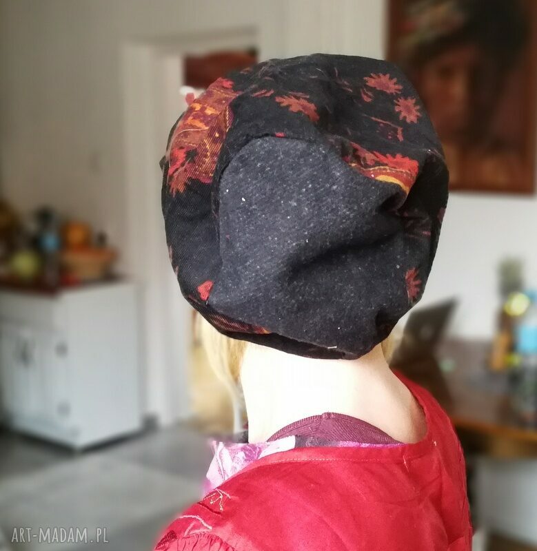 Czapka Smerfetka długa Etno Orient - ciepła boho na podszewce