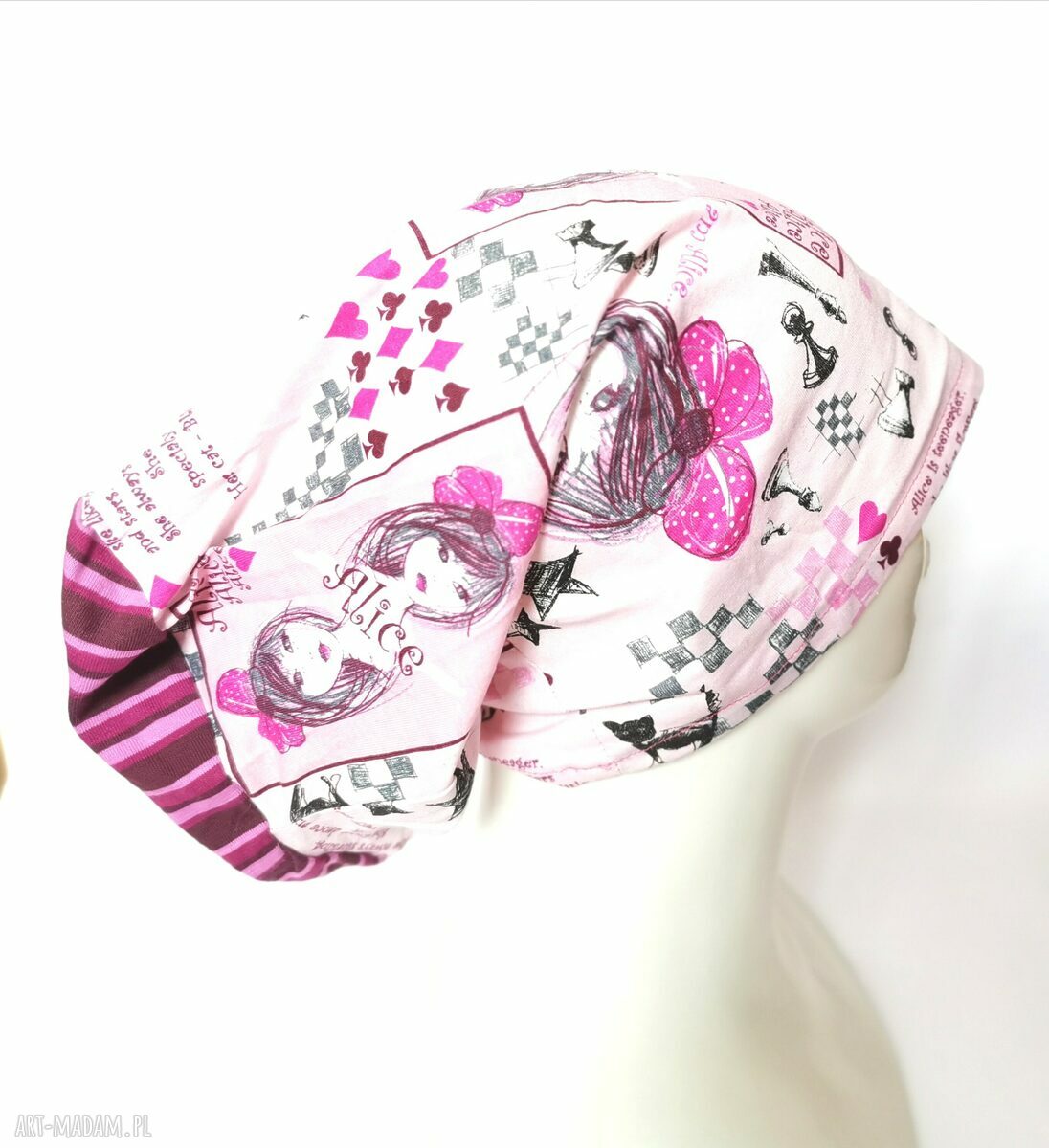 Czapka Smerfetka wiosenna bez podszewki - rozmiar 58-59 cm (folk i boho)