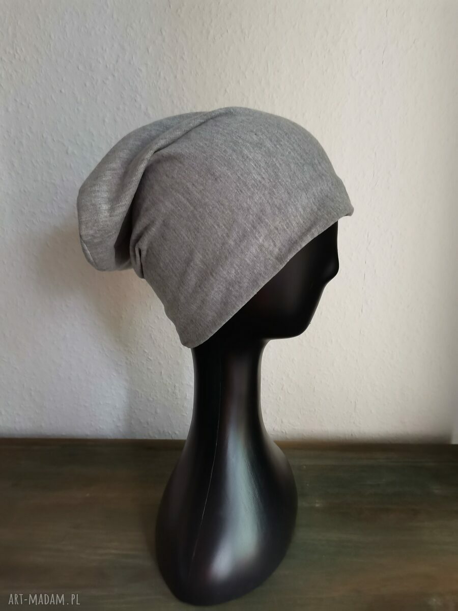 Czapka szara ażurowa na podszewce - rozmiar 57-58 cm (Ruda Klara)