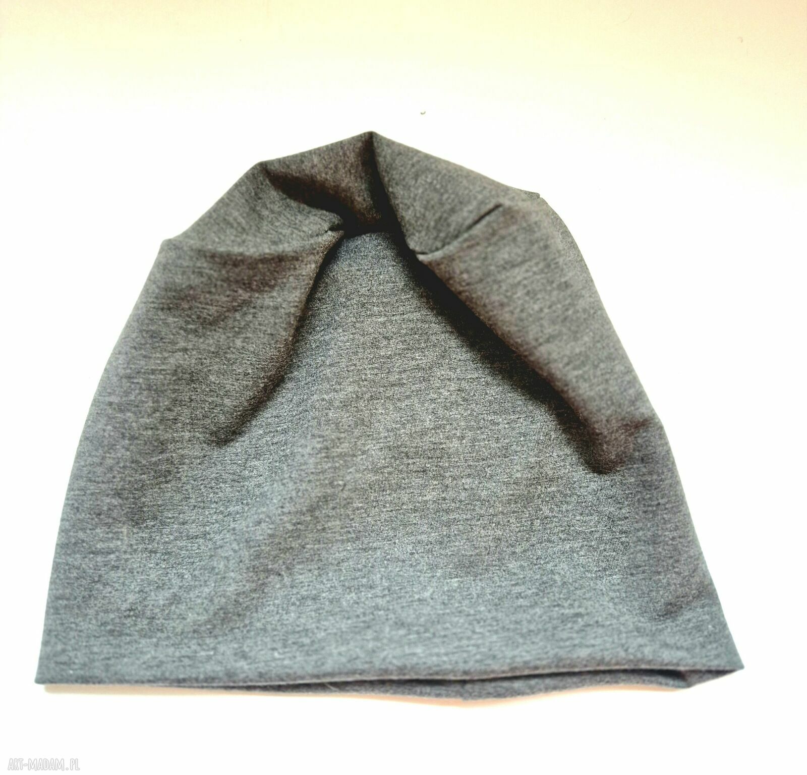 Czapka szara z dzianiny na podszewce - rozmiar uniwersalny unisex