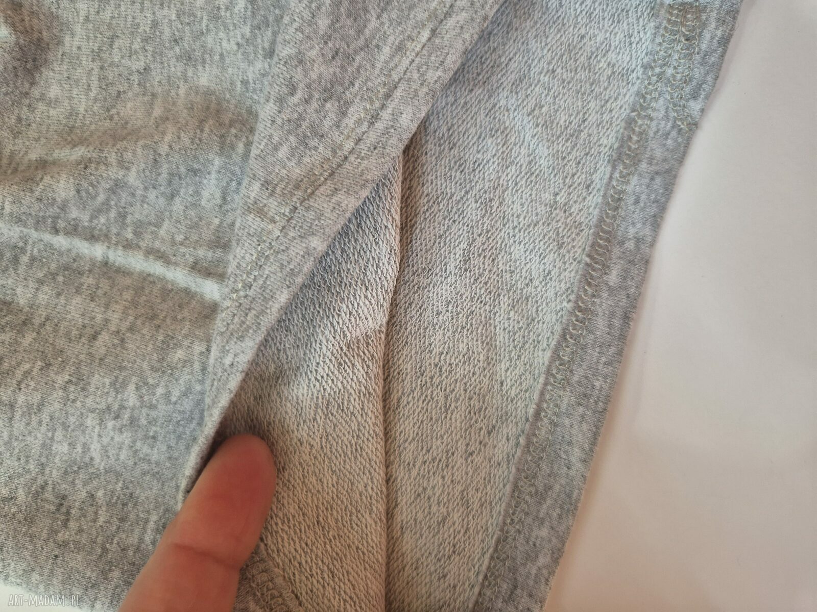 Czapka szara unisex Smerfetka bez podszewki - ręcznie dziana na co dzień
