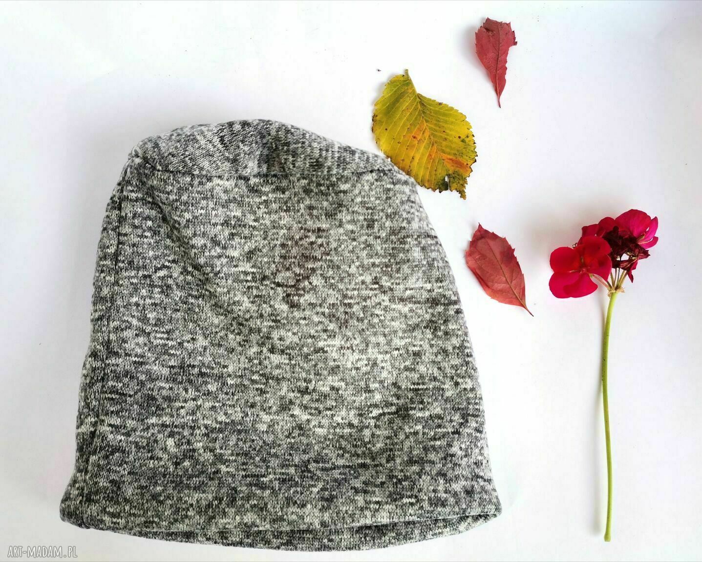 Szara czapka boho sport unisex na podszewce - rozmiar uniwersalny