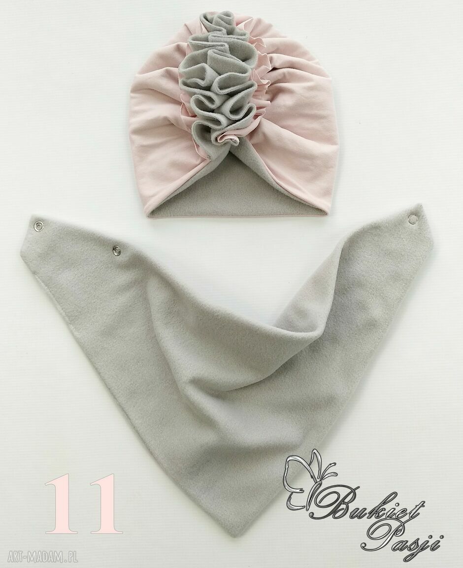 Turban czapka komin chusta polar bawełna czapeczka uszyta