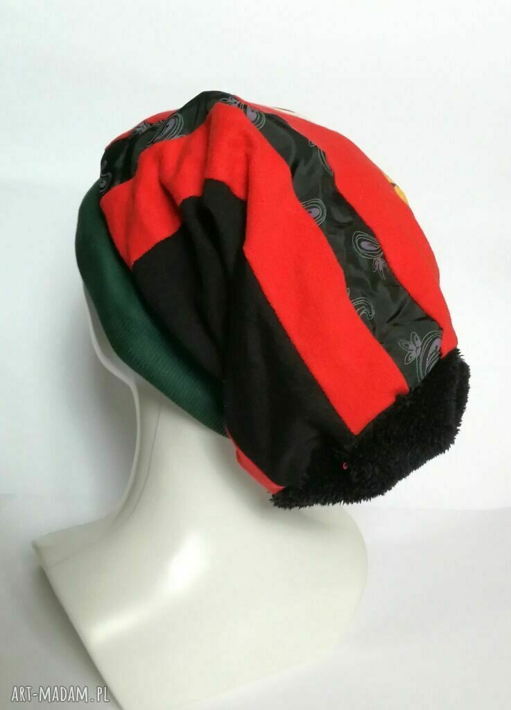Czapka turbanowa etno boho patchwork - Box 44 na podszewce