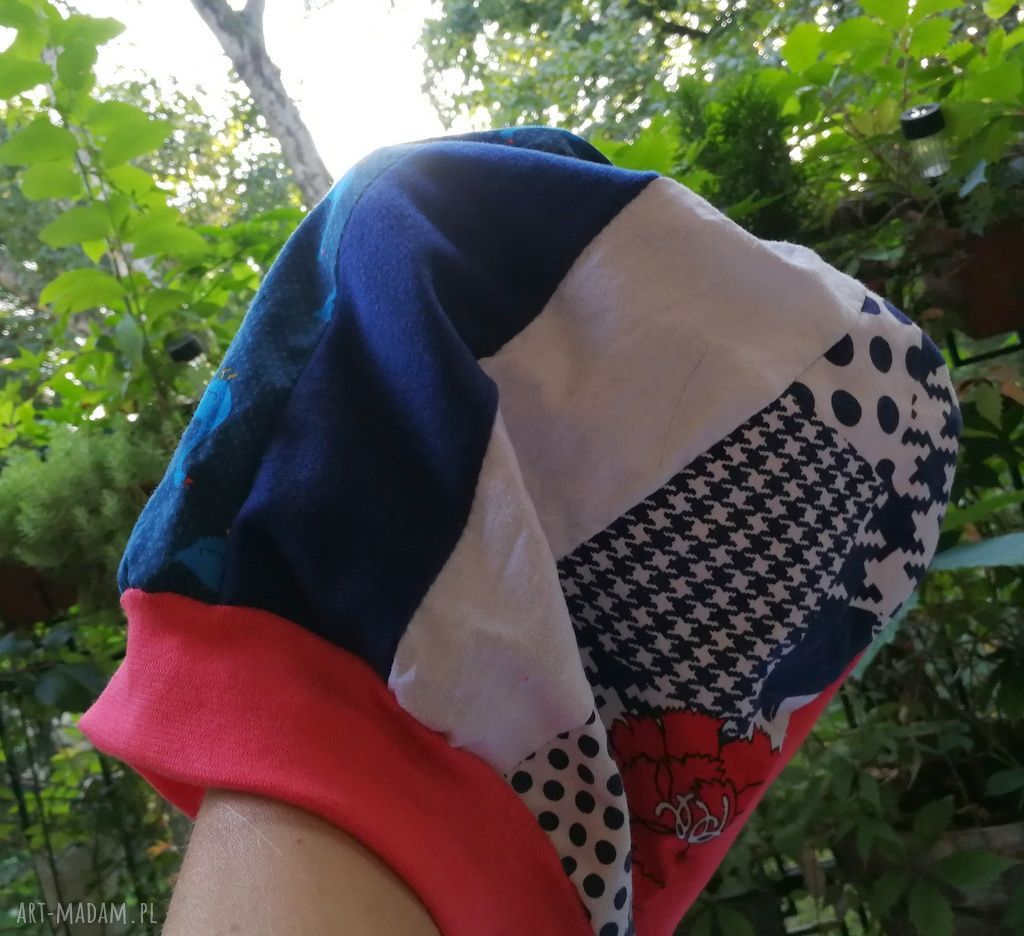 Czapka turbanowa etno boho patchwork - ręcznie szyta na podszewce