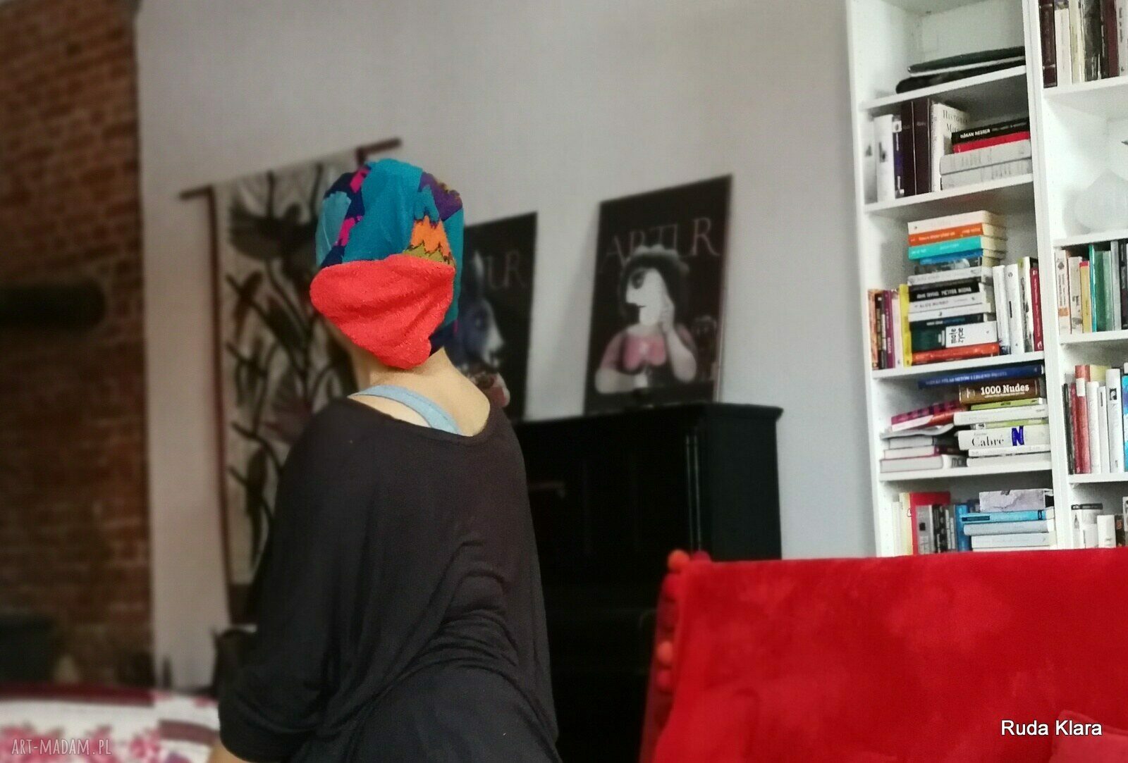 Czapka turbanowa Etno Boho Patchwork - ręcznie szyta na podszewce
