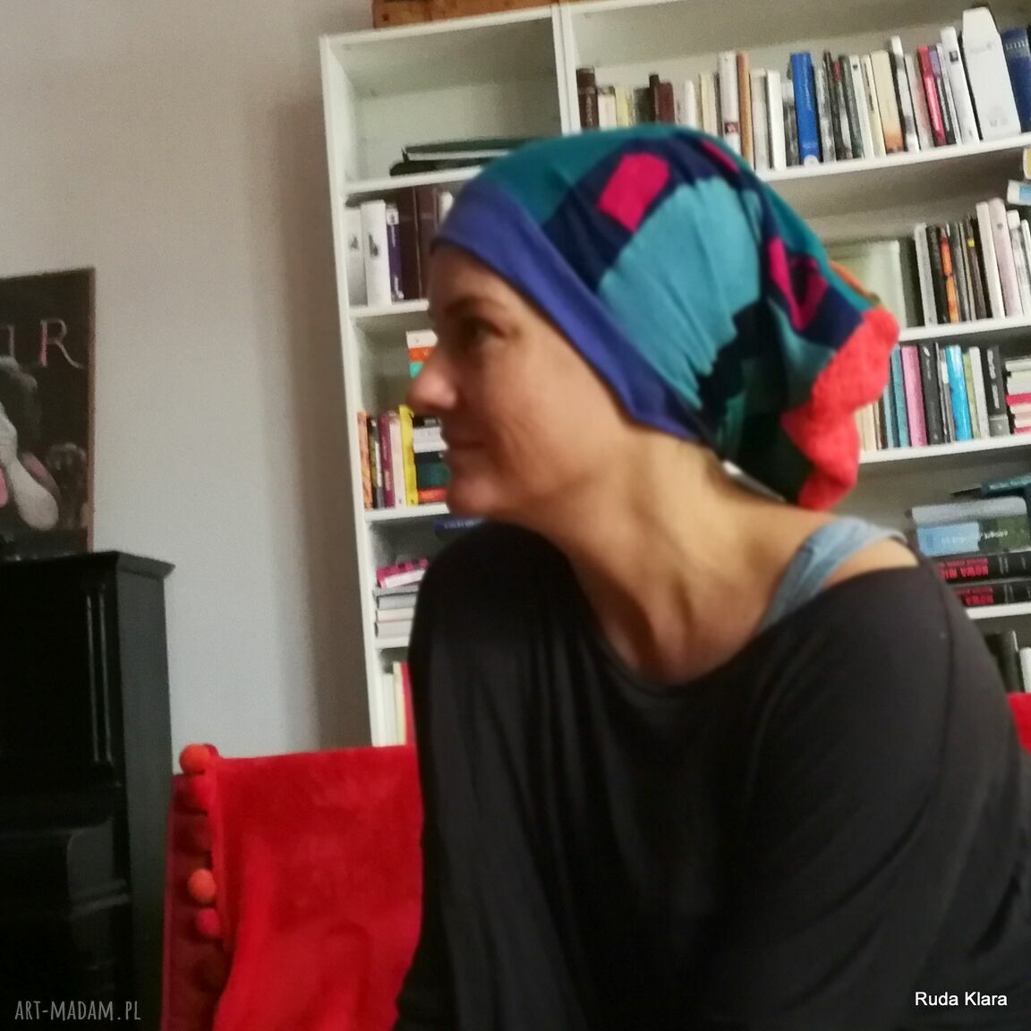 Czapka turbanowa Etno Boho Patchwork - ręcznie szyta na podszewce