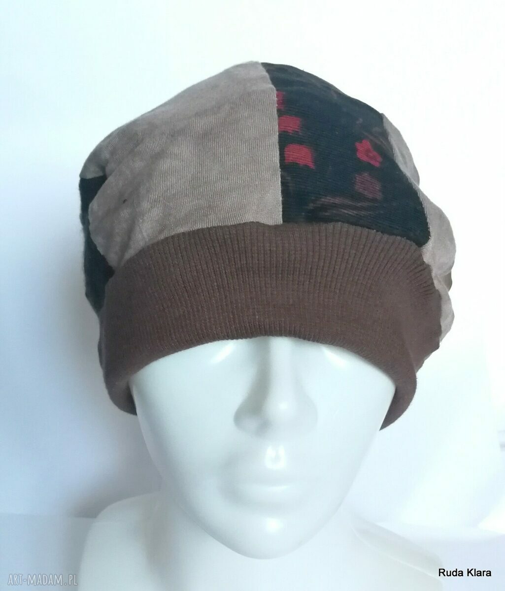 Czapka turbanowa etno boho patchwork - box T1 na podszewce (ręcznie robiona)