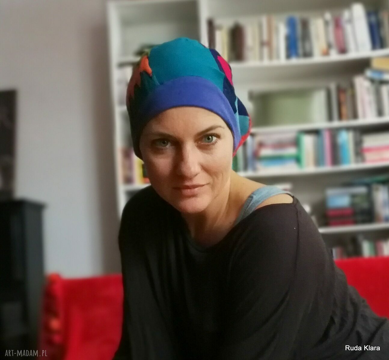Czapka turbanowa Etno Boho Patchwork - ręcznie szyta na podszewce