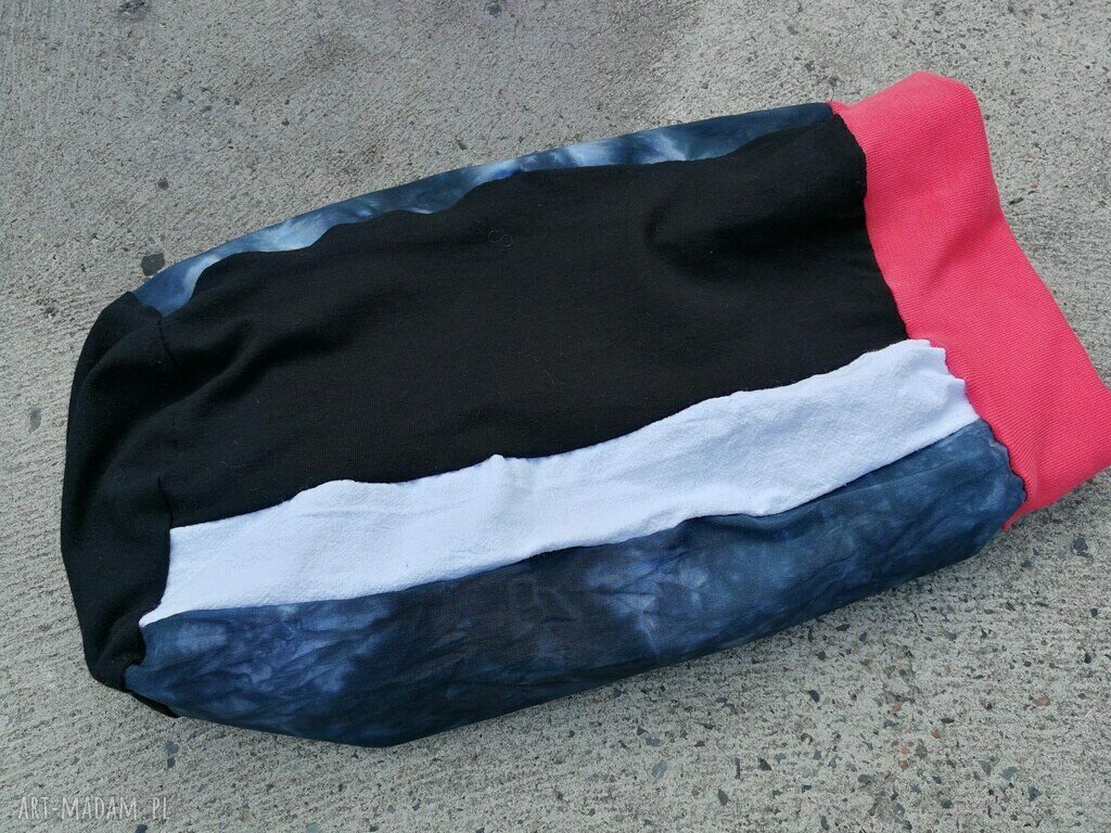 Kolorowa czapka turbanowa etno boho patchwork na podszewce