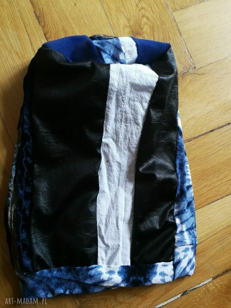 Czapka turbanowa Etno Boho z patchworkiem - ręcznie robiona