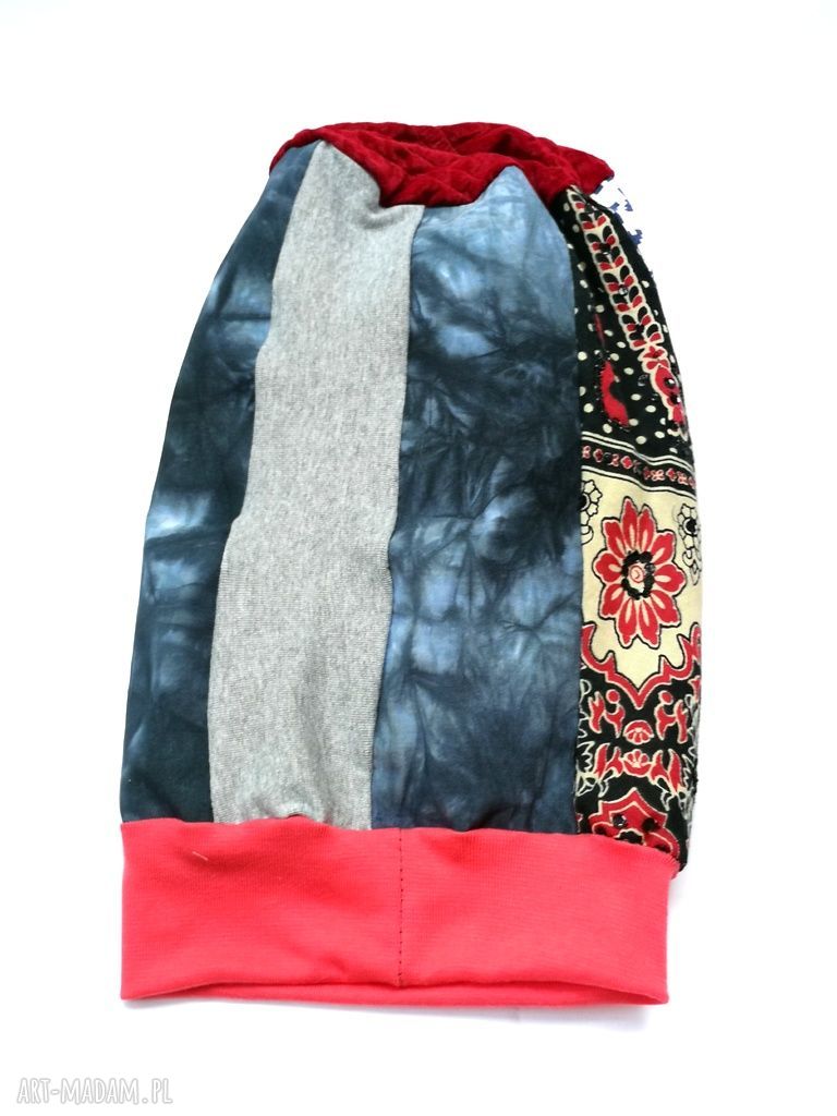 Czapka turbanowa etno boho patchwork - ręcznie szyta na podszewce