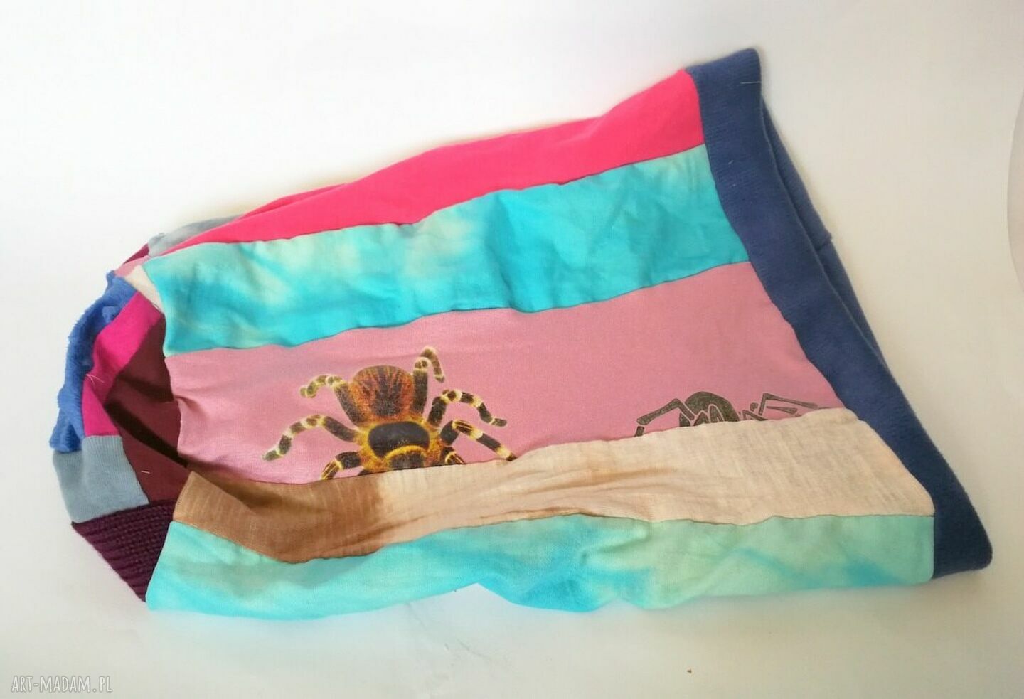 Czapka turbanowa etno boho wiosenna patchwork - na podszewce, rozmiar 57-59 cm