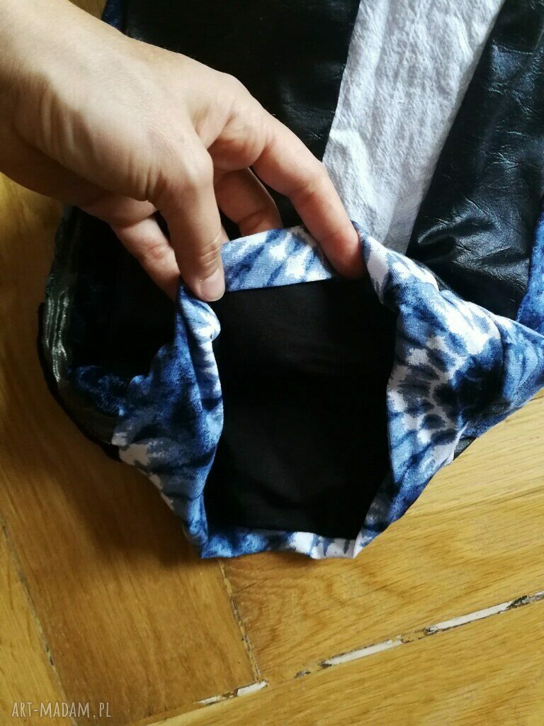 Czapka turbanowa Etno Boho z patchworkiem - ręcznie robiona