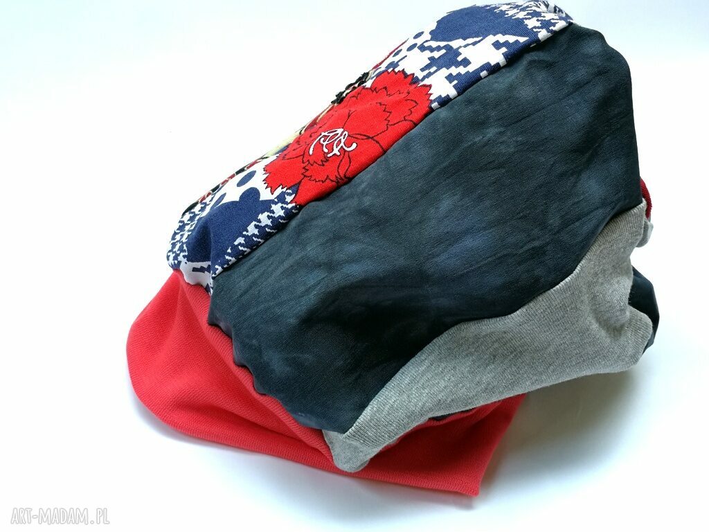 Czapka turbanowa etno boho patchwork - ręcznie szyta na podszewce