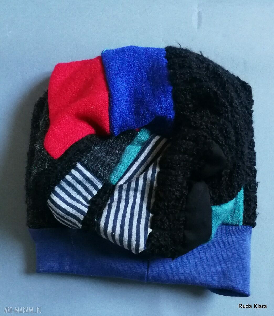 Czapka turbanowa Etno Boho Patchwork Box T1 - rozmiar 58-59 na podszewce