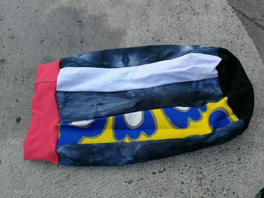 Kolorowa czapka turbanowa etno boho patchwork na podszewce