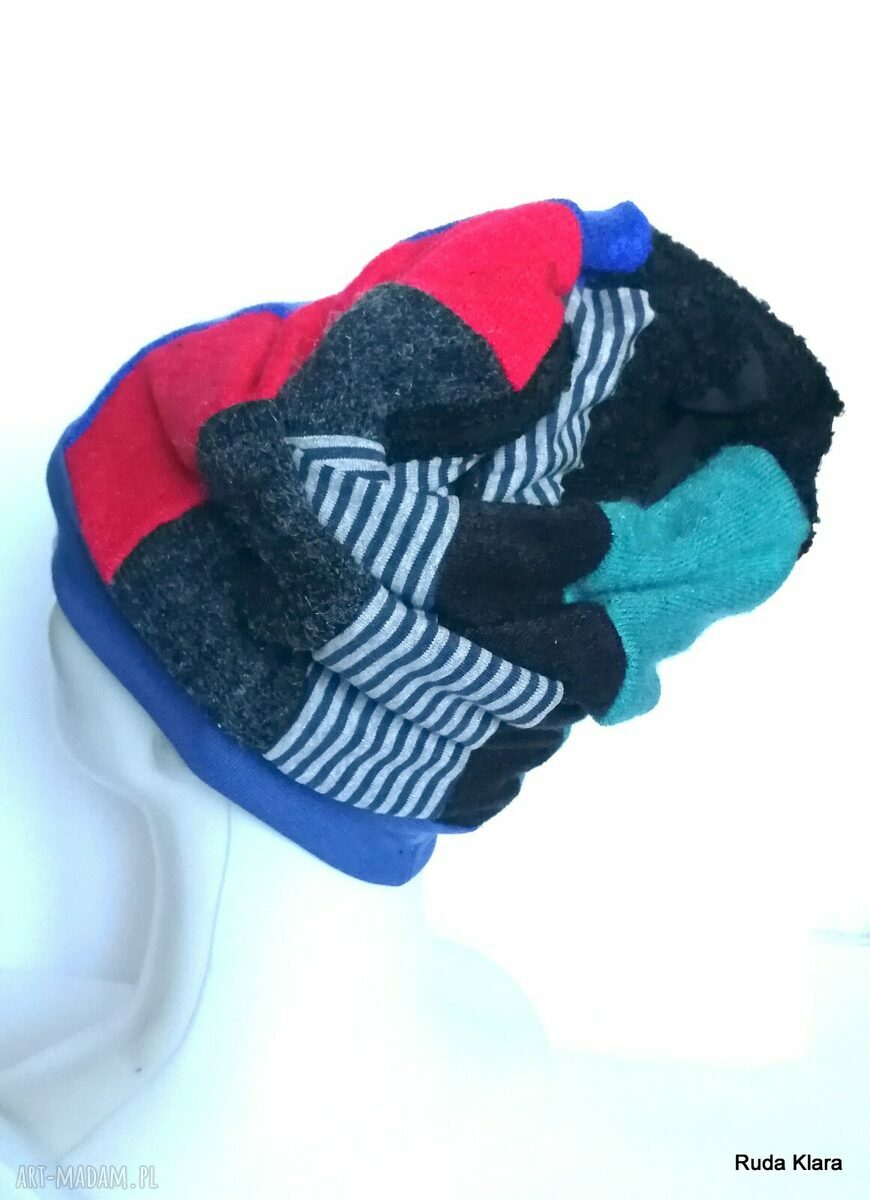 Czapka turbanowa Etno Boho Patchwork Box T1 - rozmiar 58-59 na podszewce