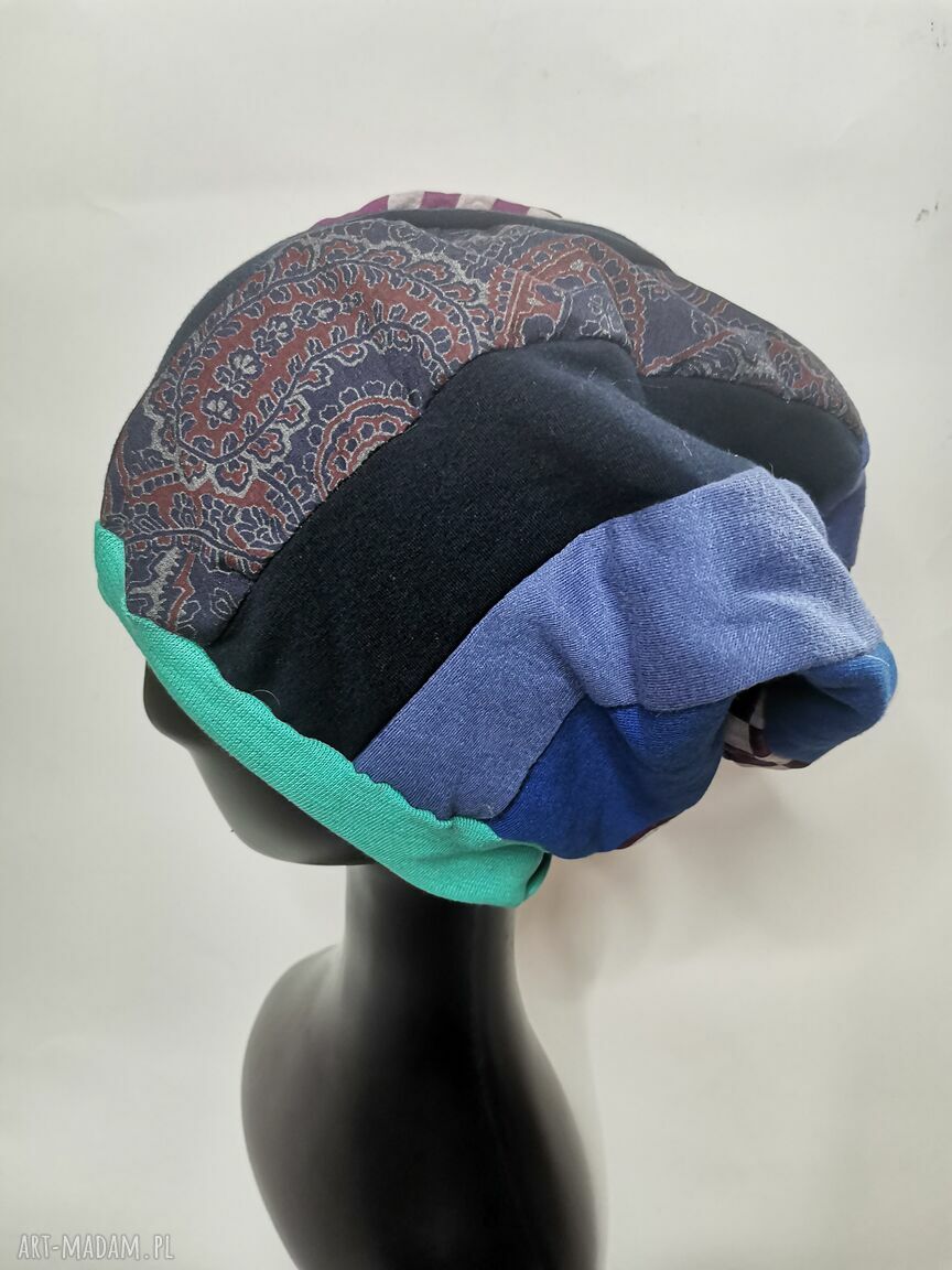 Czapka uniwersalna na podszewce Smerfetka - handmade do codziennych wyjść