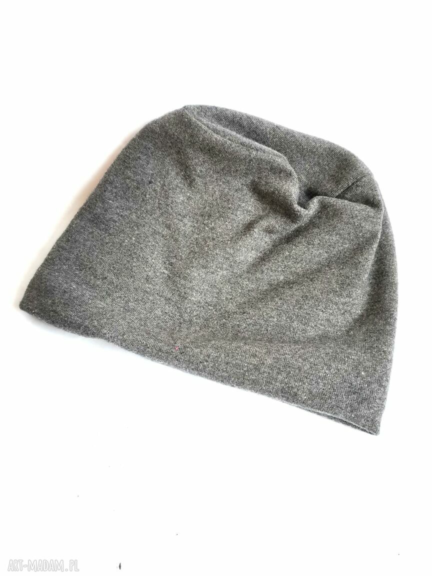 Szara czapka unisex handmade na podszewce - Frida, box k1