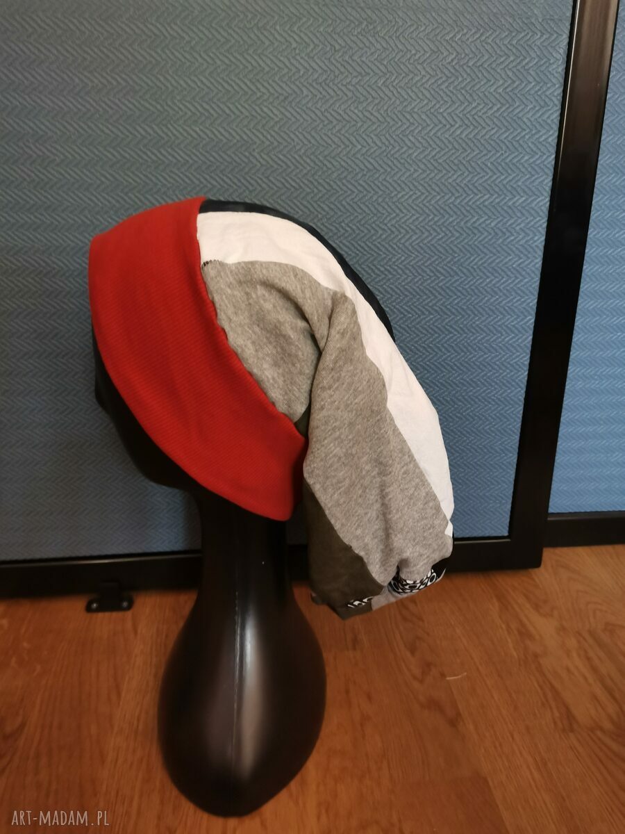 Czapka uniwersalna „Smerfetka” na podszewce - 35 cm i turbanowy tył (boho)