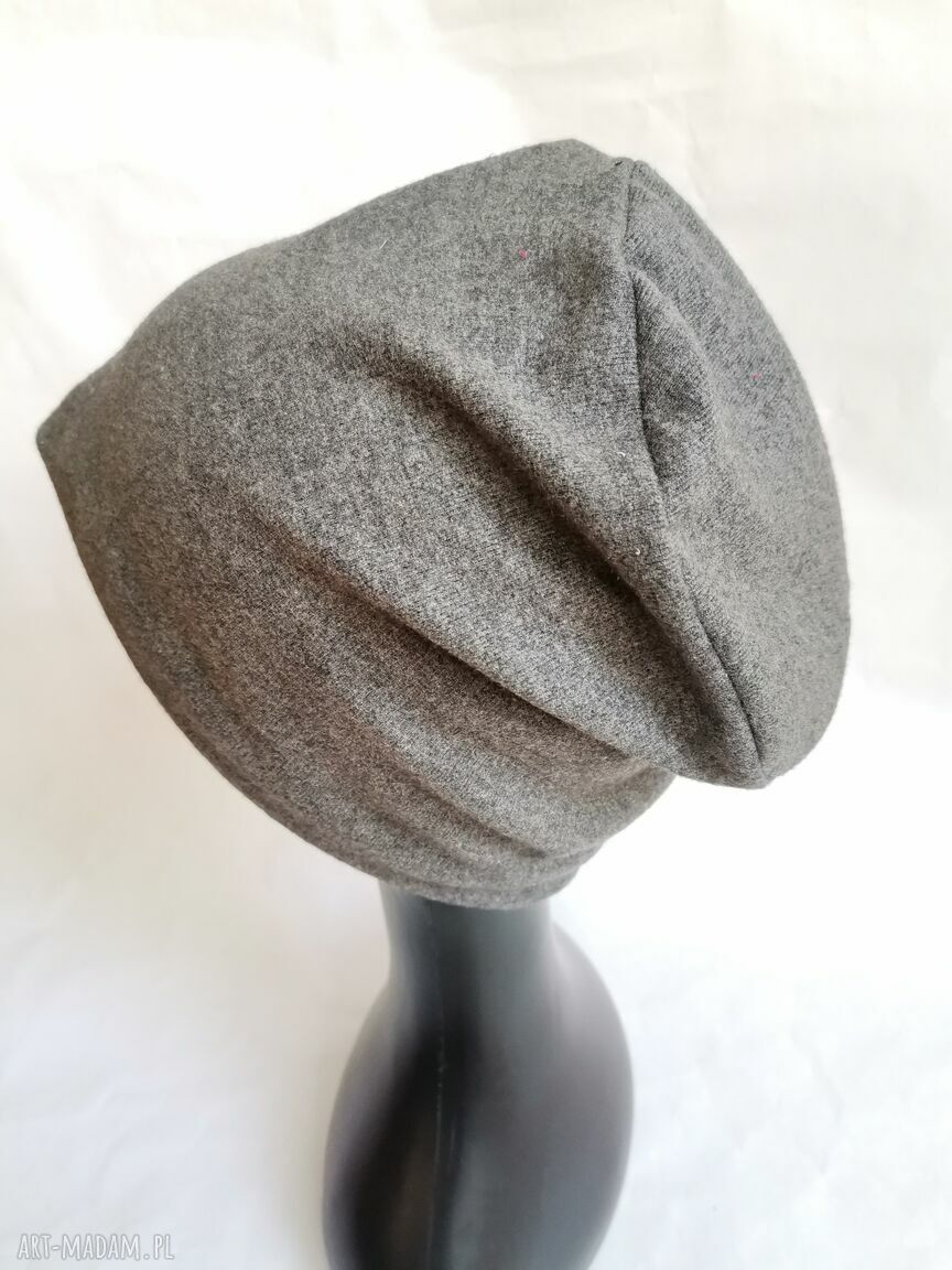 Szara czapka unisex handmade na podszewce - Frida, box k1