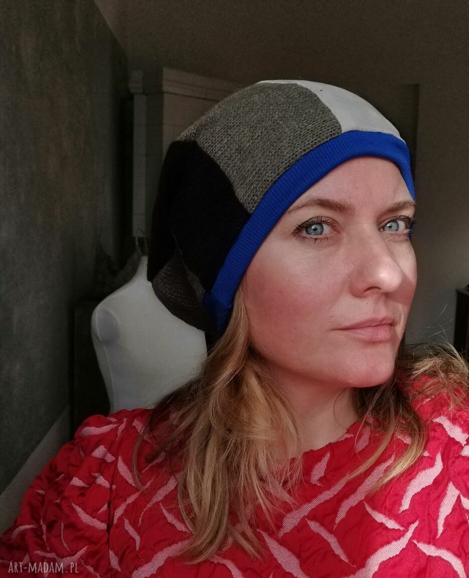 Czapka uniwersalna damska Frida na podszewce - boho i etno