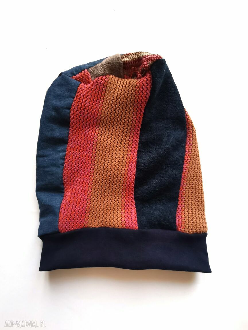 Czapka Smerfetka Boho Etno na podszewce - wygodna i stylowa na co dzień