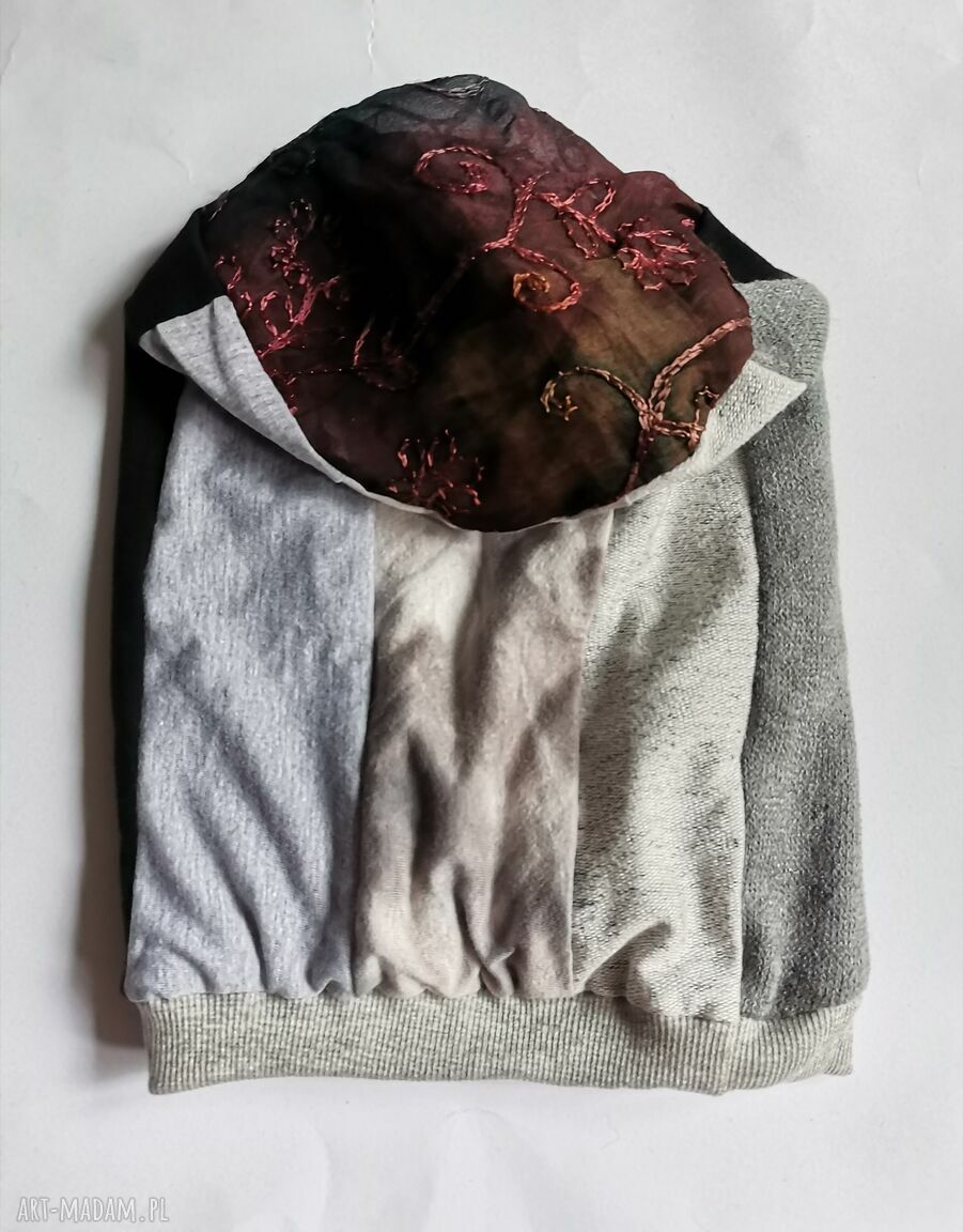 Czapka uniwersalna długa na podszewce - turbanowy kształt boho
