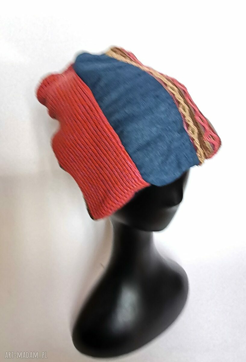 Czapka uniwersalna na podszewce Box W1 - zimowy boho komfort