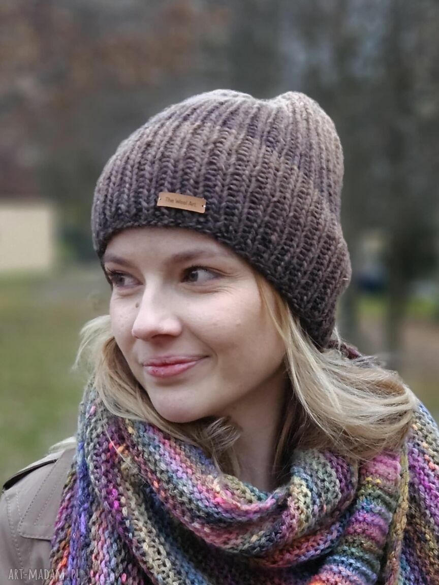 czapki: Czapka w brązach hand made