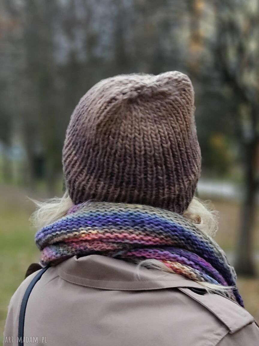 czapki: Czapka w brązach hand made