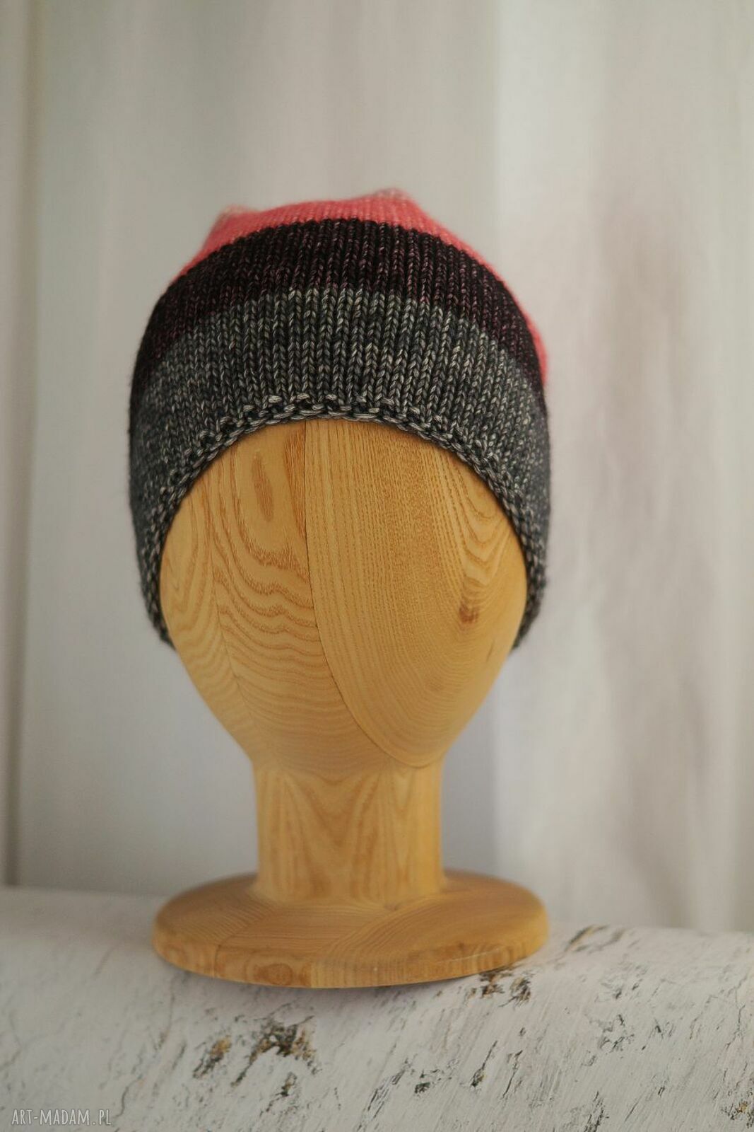 Czapka w pasy handmade - lekka czapka unisex
