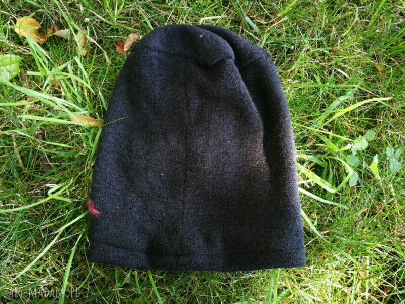 Czapka wełniana damska etno boho filcowana z merynosów - zimowa 59-60 cm
