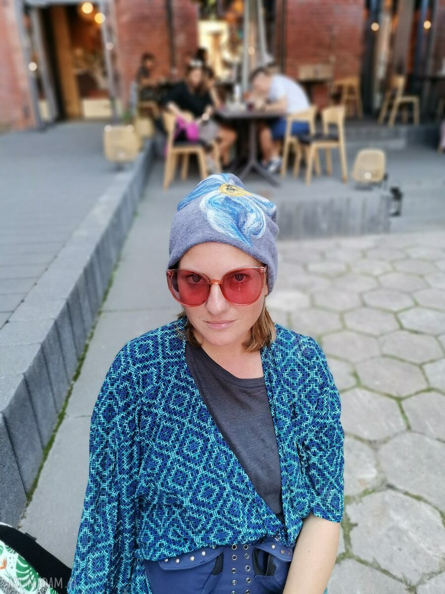 czapka wełniana handmade-czapka handmade na podszewce, rozmiar uniwersalny, wełniana, filcowana weł