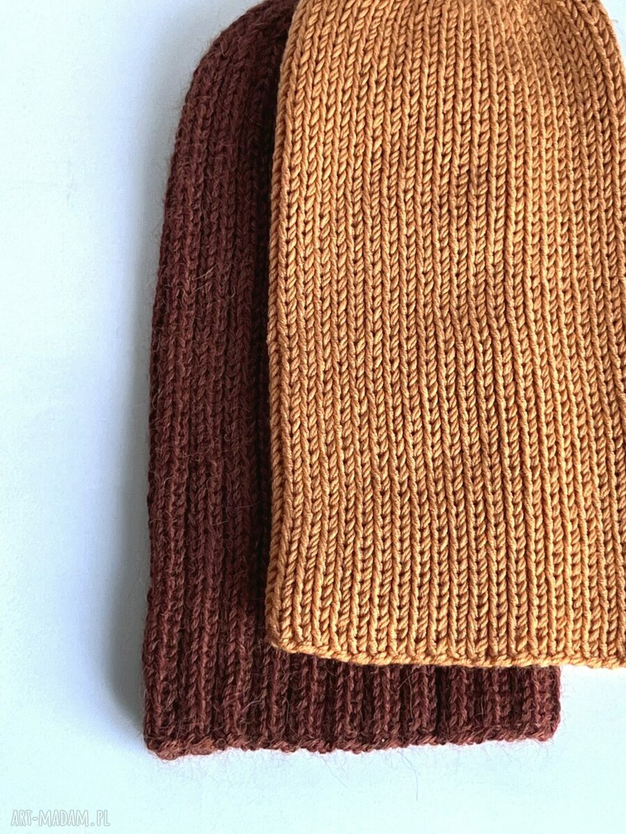 Czapka wełniana NANA 100% Baby Merino 56 Mandarynka