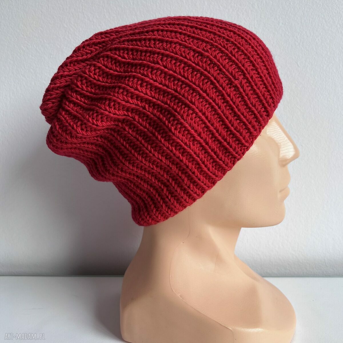 Czapka wełniana NANA z 100% Baby Merino - czerwona