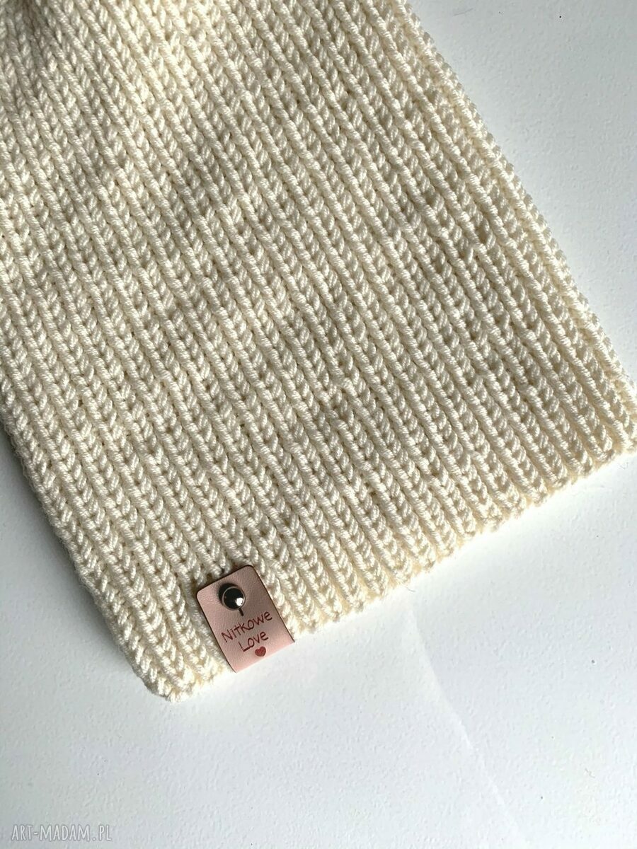 Czapka wełniana NANA 100% Baby Merino w kolorze ecru