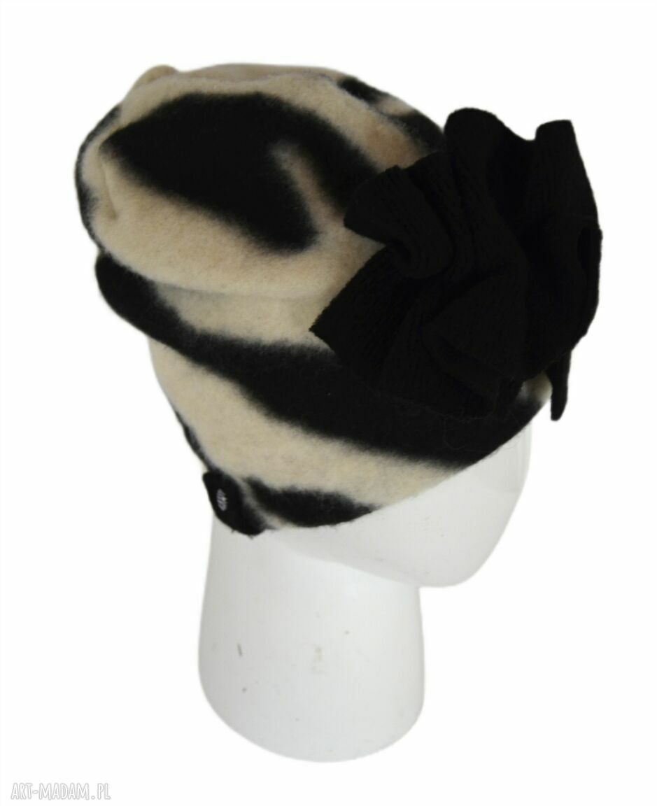 Czapka wełniana Zebra - handmade z włoskiej wełny