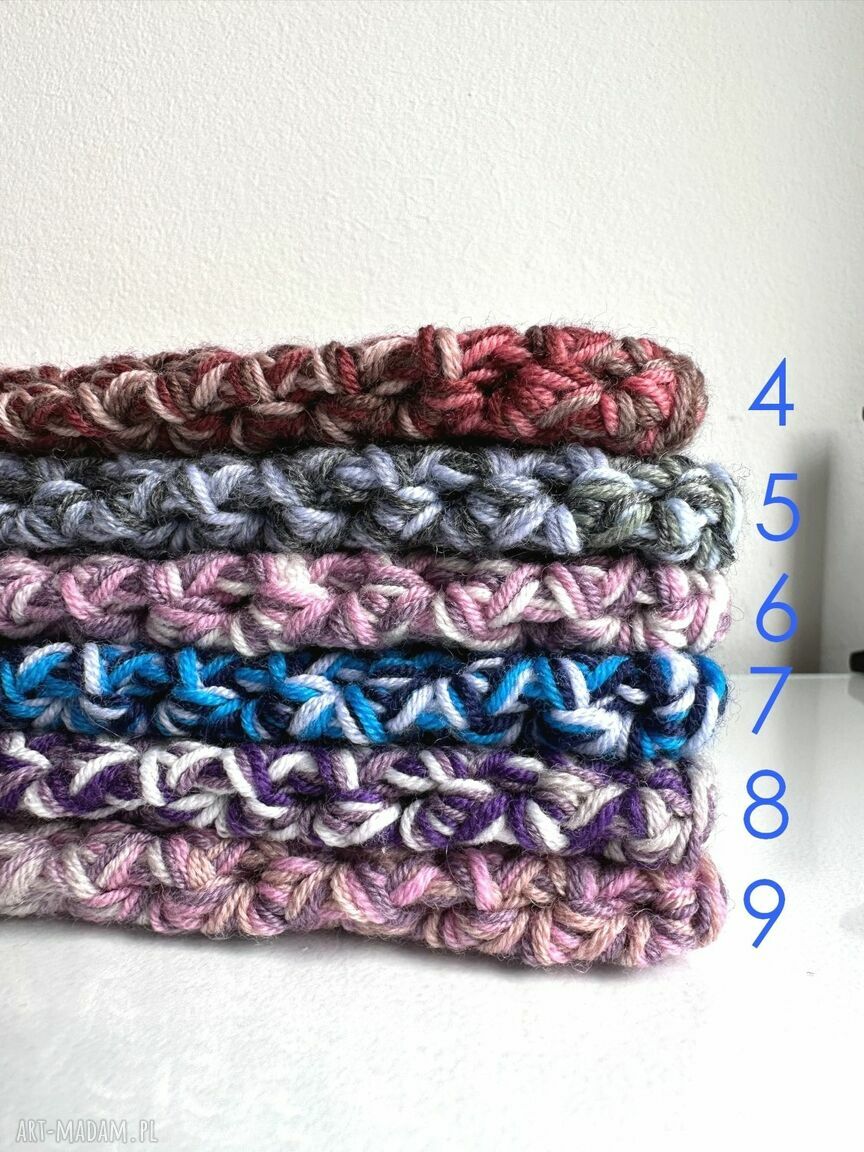 Ciepła czapka Baby Merino Multicolor 8 - unikat zero waste