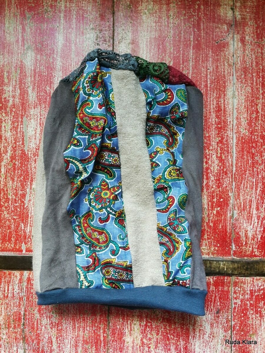 Czapka wiosenna Boho etno folk - na podszewce, rozmiar uniwersalny