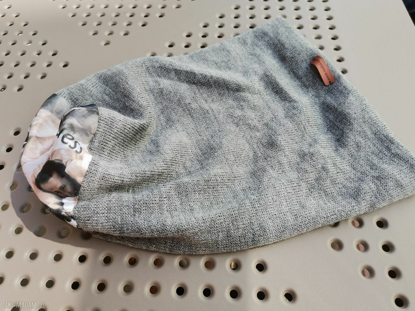 Czapka wiosenna Smerfetka na podszewce - uniwersalna boho (ręczna robota)