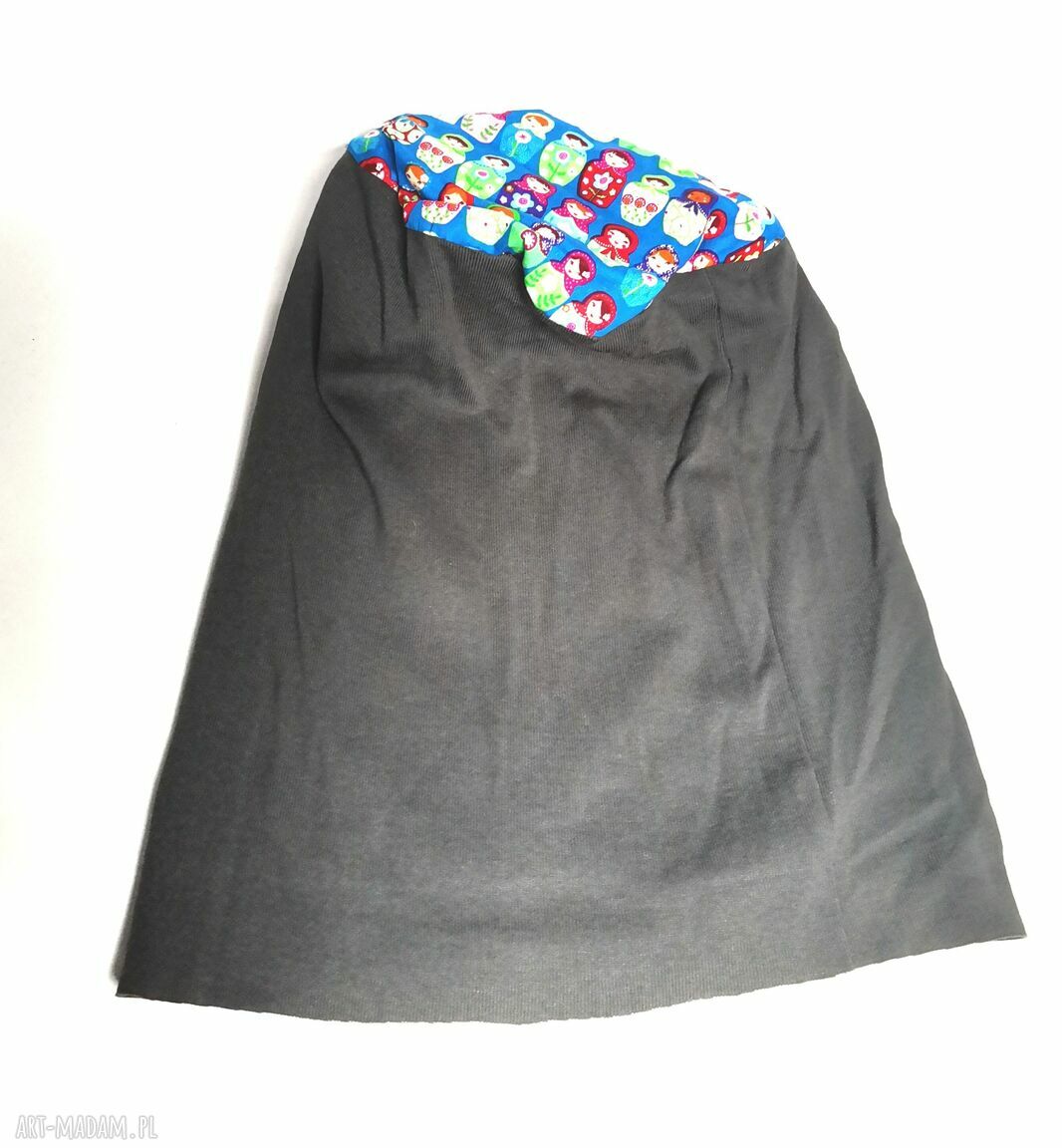 Kolorowa czapka wiosenna oversize bez podszewki - boho na rower, surowe brzegi