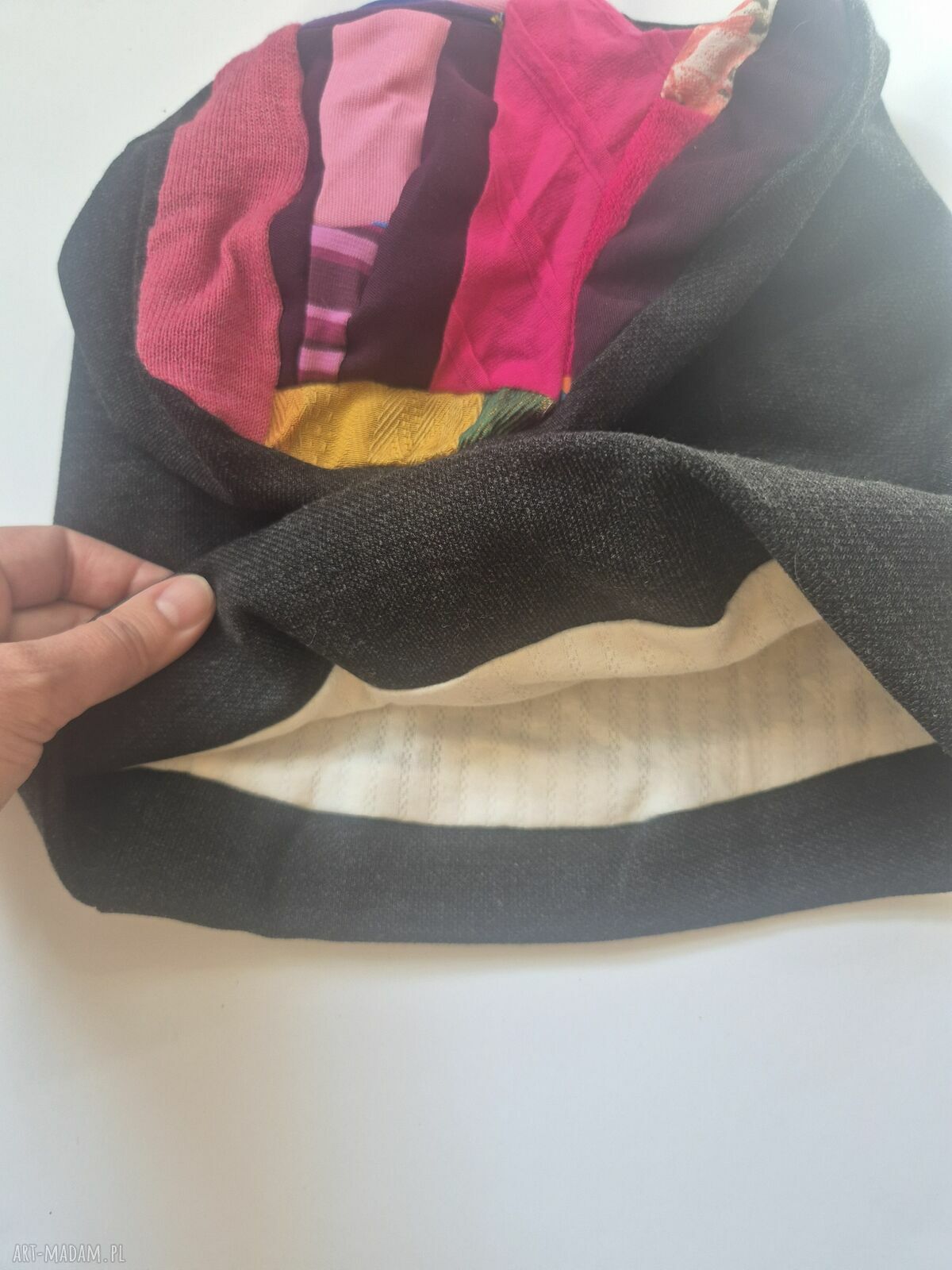 Czapka wiosenna na podszewce - rozmiar uniwersalny, damska handmade